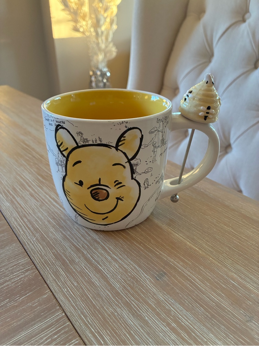 DISNEY, Winnie the Pooh Mug with Bee Hive Dipper! 🐝🐝🐝🐝🐝🐝